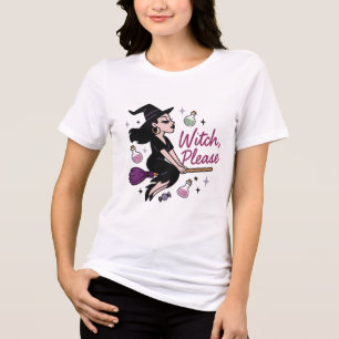 Hexe bitte Sassy Halloween Lustige Hexe Tri-Blend Shirt