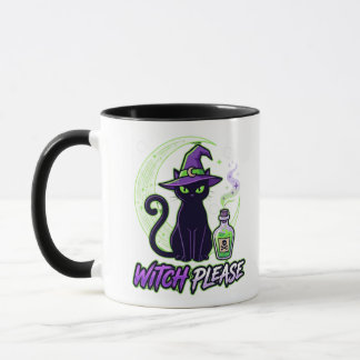 Hexe bitte schwarze Katze Halloween Hexen-Vibes Tasse