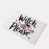 Hexe, bitte - Spaß und nüchternes Halloween-Design Fußmatte (Schrägansicht)