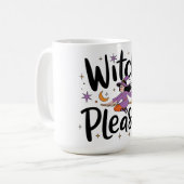 Hexe, bitte - Spaß und nüchternes Halloween-Design Kaffeetasse (Vorderseite Links)