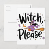 Hexe, bitte - Spaß und nüchternes Halloween-Design Postkarte (Vorne/Hinten)