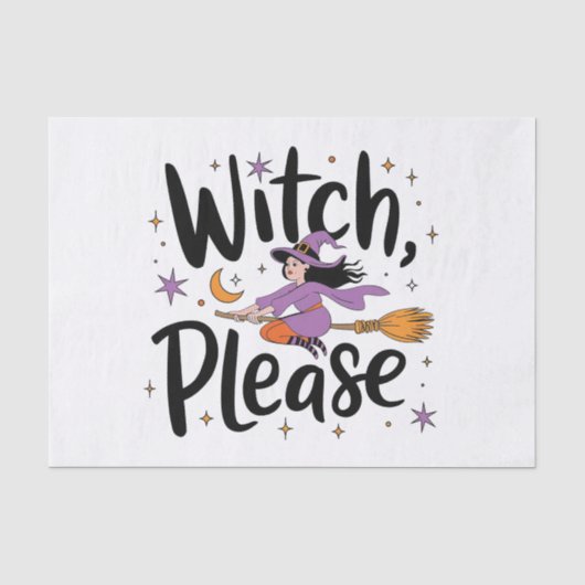Hexe, bitte - Spaß und nüchternes Halloween-Design Seidenpapier (Vorderseite)