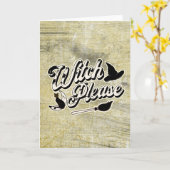 Hexe bitte, Vintag Halloween Funny Karte (Gelbe Blume)