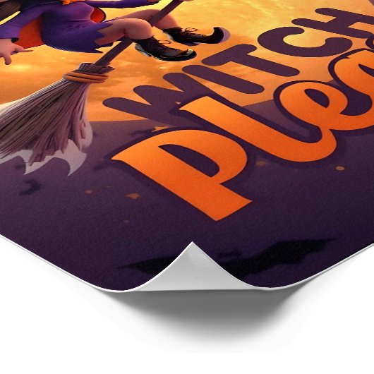Hexe bitte - Witziges Halloween-Poster Poster (Ecke)