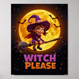 Hexe bitte - Witziges Halloween-Poster Poster