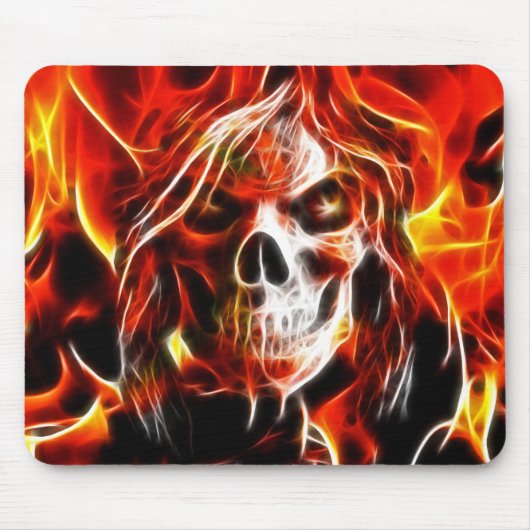 Hexe-brennender Schädel Mousepad (Vorne)