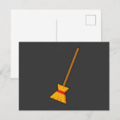 Hexe Broom Feiertagspostkarte (Vorne/Hinten)