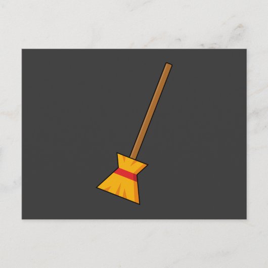 Hexe Broom Feiertagspostkarte (Vorderseite)