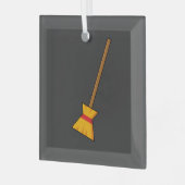 Hexe Broom Ornament Aus Glas (Vorderseite links)