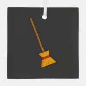 Hexe Broom Ornament Aus Glas (Rückseite)