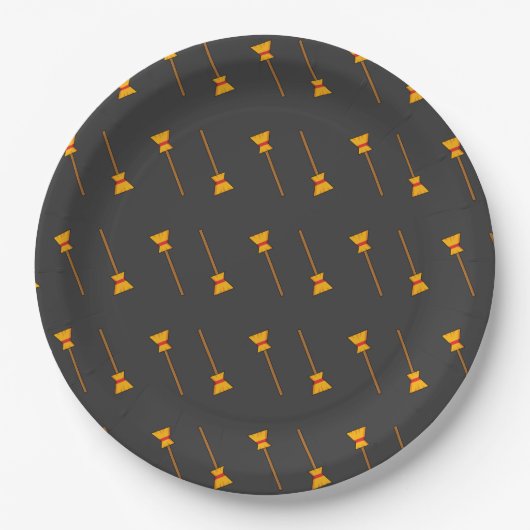 Hexe Broom Pappteller (Vorderseite)