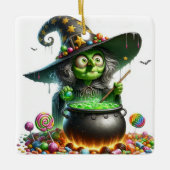 Hexe Candy Brew Keramikornament (Vorderseite)