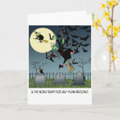 Hexe-Cartoon 9453 Karte (Gelbe Blume)