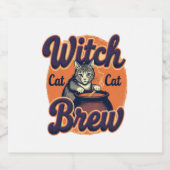 Hexe Cat Brew Schaumweinetikett (Einzelnes Label)