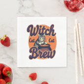 Hexe Cat Brew Serviette (Beispiel)