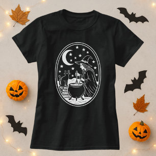 Hexe Cat Cauldron Mystic T-Shirt
