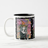 Hexe Cat Halloween Tasse von Molly Harrison (Links)