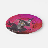 Hexe Cat Happy Halloween Pappteller (Schrägansicht)