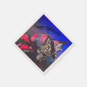 Hexe Cat Happy Halloween Serviette (Ecke)