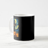 Hexe Cat Starry Night Van Gogh Retro Halloween Ca Kaffeetasse (Vorderseite Links)