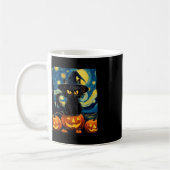 Hexe Cat Starry Night Van Gogh Retro Halloween Ca Kaffeetasse (Links)