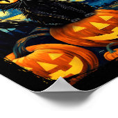 Hexe Cat Starry Night Van Gogh Retro Halloween Ca Poster (Ecke)