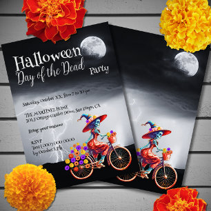 Hexe Catrina Halloween Tag der Toten Einladung