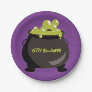 Hexe Cauldron Green Potion Halloween Kids Party Pappteller
