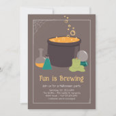 Hexe-Cauldron Halloween Einladung (Vorderseite)