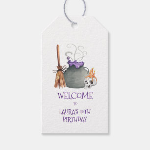 Hexe Cauldron Halloween-Gift-Tags Geschenkanhänger