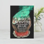 Hexe Cauldron Spooky Fog Kinderdusche Einladung (Stehend Vorderseite)