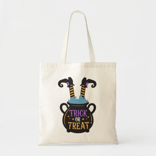 Hexe-Cauldron-Trick oder Treat-Tasche Tragetasche (Vorne)