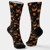 Hexe Cauldron und Jack-o-Laternen Socken (Gewinkelt)