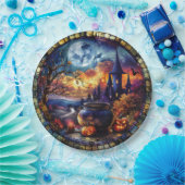 Hexe-Cauldron-verkettetes Glas Pappteller (Party)