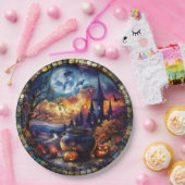 Hexe-Cauldron-verkettetes Glas Pappteller (Party)