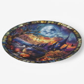 Hexe-Cauldron-verkettetes Glas Pappteller (Schrägansicht)