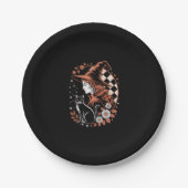 Hexe Checkered Halloween Pappteller (Vorderseite)