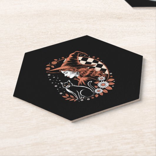 Hexe Checkered Halloween Untersetzer (angewinkelt)