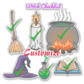 Hexe Checklist Thunder_Cove Aufkleber (Vorderseite)