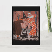 Hexe, Clown und Schwarze Katzen Karte (Vorderseite)