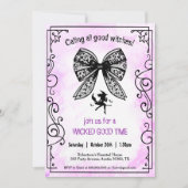 Hexe Coquette Bow Halloween Girls Night Party Einladung (Vorderseite)