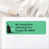 Hexe Crystal Ball Halloween-Rücksendeaufkleber (Insitu)