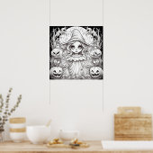 Hexe der Kürbis Farbe selbst Poster (Küche)