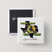 Hexe des Wilden Westens Button (Vorne & Hinten)