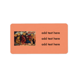 Hexe Devil Black Cat Jack O' Lantern Adressaufkleber