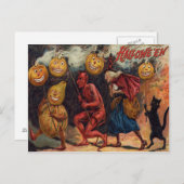 Hexe Devil Black Cat Jack O' Lantern Postkarte (Vorne/Hinten)