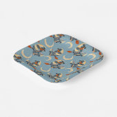 Hexe, die auf dem Mond fliegt Pappteller (Gewinkelt)