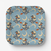 Hexe, die auf dem Mond fliegt Pappteller (Vorderseite)