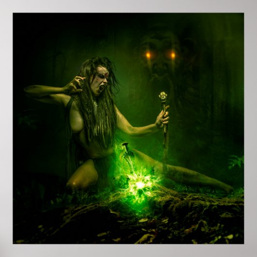 Hexe, die das grüne Licht verwirft Poster (Vorne)