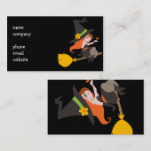 Hexe, die einen Broomstick reitet Visitenkarte (Vorne/Hinten)